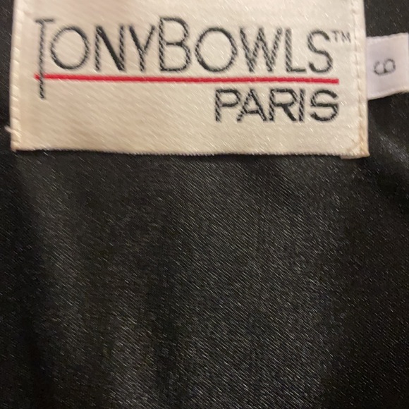 Black and silver prom dress.  Tony Bowls Paris. Size 6.  Worn once. Extra long. - Picture 4 of 4